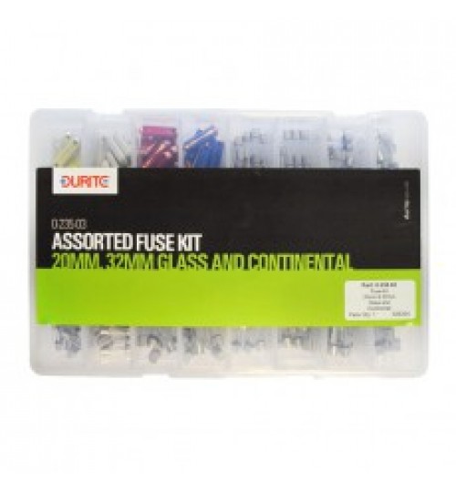 Assorted 20mm, 32mm Glass and Continental Fuse Kit 023503